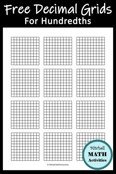 hundredths tenths grid paper PDF