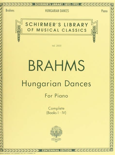 hungarian dances piano solo schirmers library of musical classics PDF