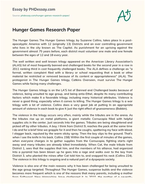 hunger games research paper topics Kindle Editon