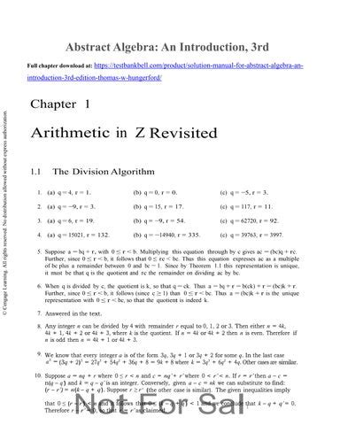 hungerford introduction to abstract algebra 3rd solutions PDF