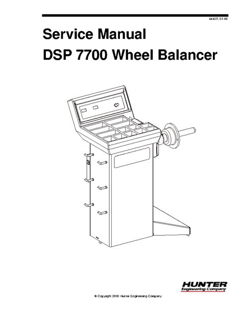 hunter dsp9600 wheel balancer owners manual PDF