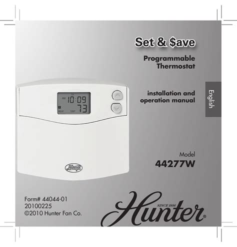 hunter thermostat 44277 user manual Reader