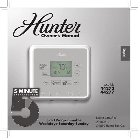 hunter thermostat manual 44 100a Epub