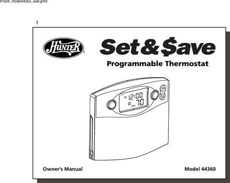 hunter thermostat manual model 44360 Kindle Editon