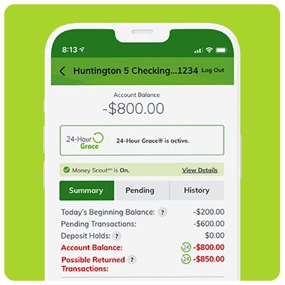 huntington bank overdraft charges