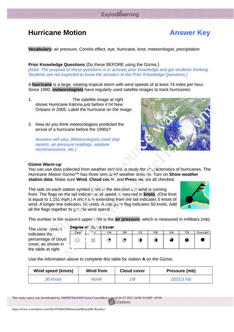 hurricane motion gizmo answer key Ebook Reader