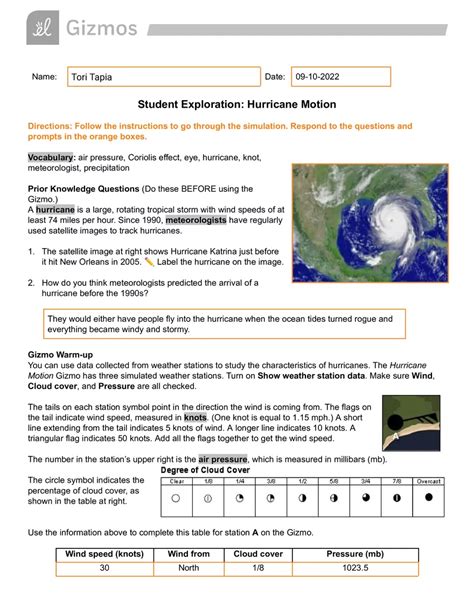 hurricane motion gizmo answer key Ebook Reader