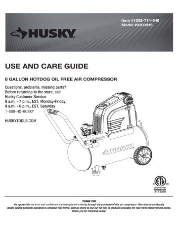 husky air compressor manual Doc