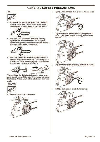 husqvarna chainsaw manual 435 PDF