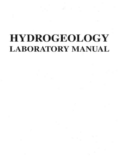 hydrogeology lab manual solutions PDF