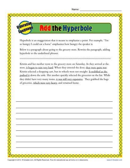 hyperbole activities for 4th grade Ebook Reader