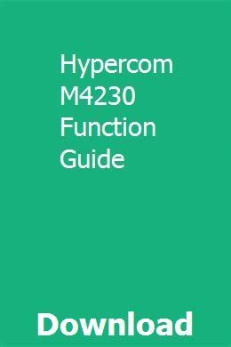 hypercom m4230 quick reference guide Epub