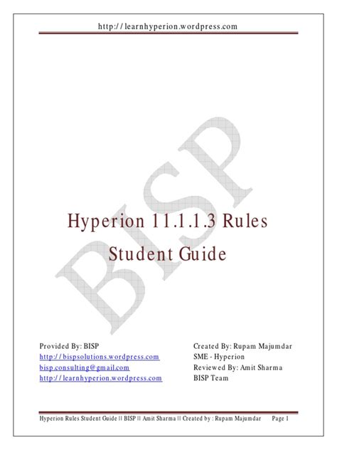 hyperion student guide pdf PDF