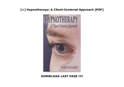 hypnotherapy a client centered approach PDF