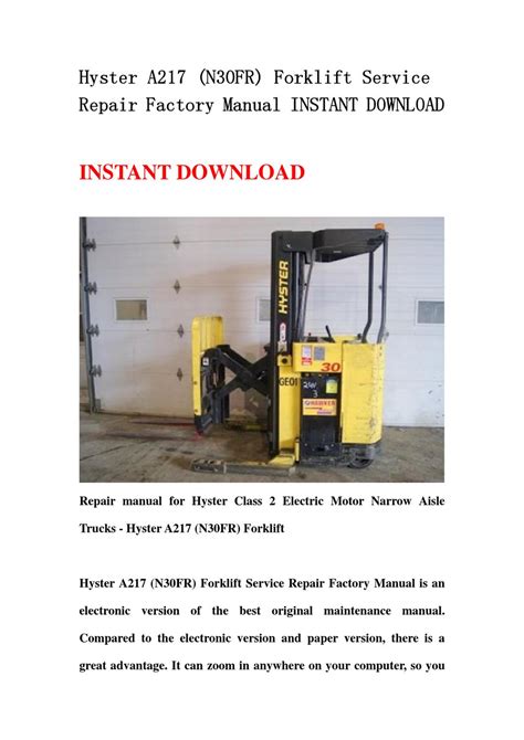 hyster forklift owners manual Doc