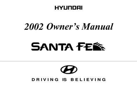 hyundai 2002 santa fe owners manual Epub