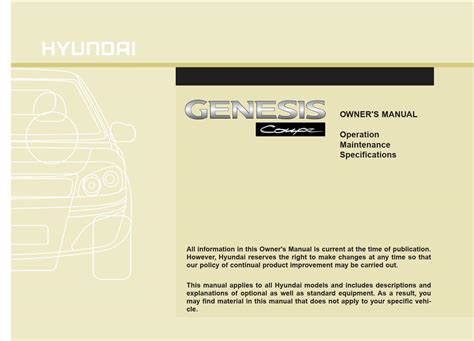 hyundai genesis coupe for user guide Reader