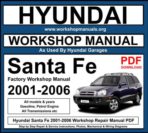 hyundai santa fe repair manual 2001 2006 PDF