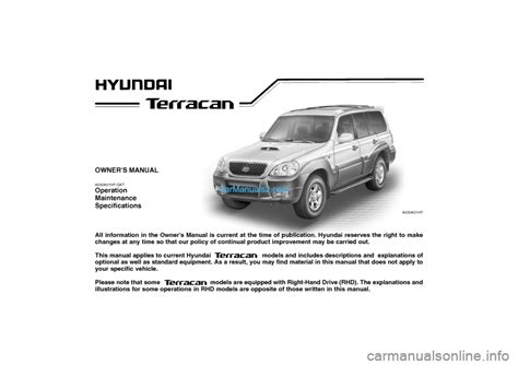 hyundai terracan user manual Epub