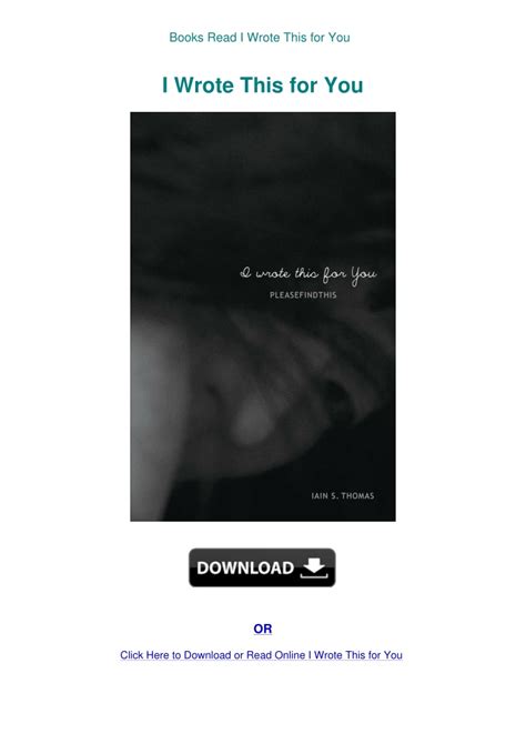 i wrote this for you and only you Ebook Epub