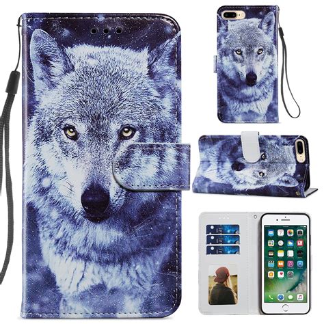 iPhone Wolf Design Magnetic Closure Doc