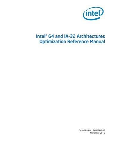 ia 32 architectures optimization reference manual Reader