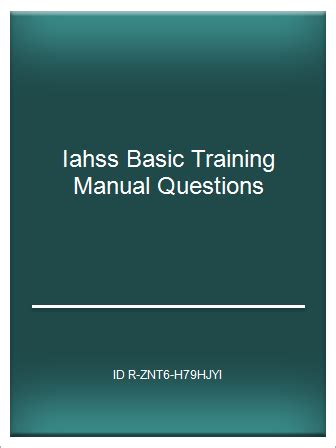 iahss training manual pdf PDF