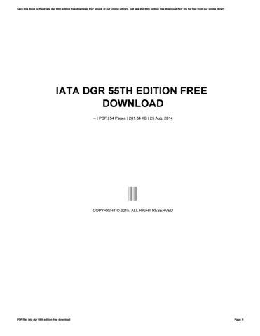 iata-dgr-55th-edition Ebook PDF