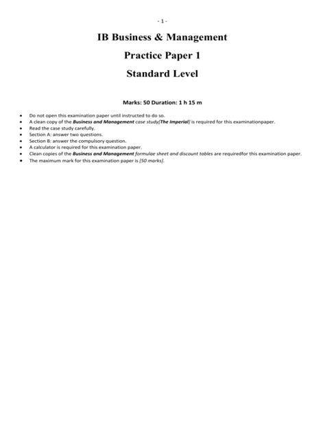 ib business sl paper 1 2013 Reader