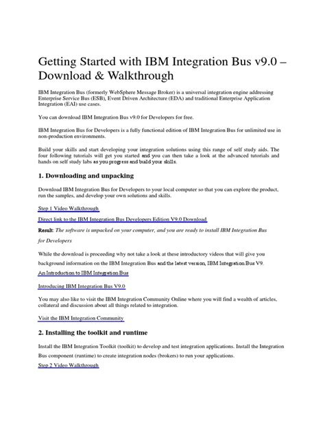 ibm integration bus v9 developer edition download Reader