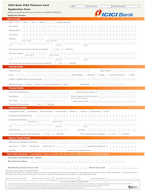 icici bank credit card kyc form