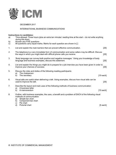icm past exam paper PDF