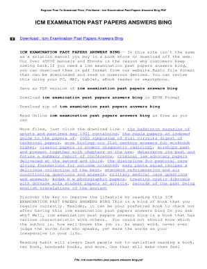 icm past papers 2011 Epub