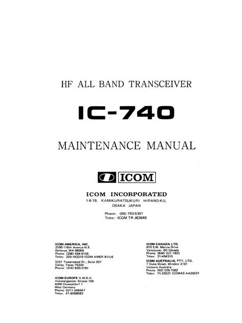 icom ic 740 service manual user guide Kindle Editon
