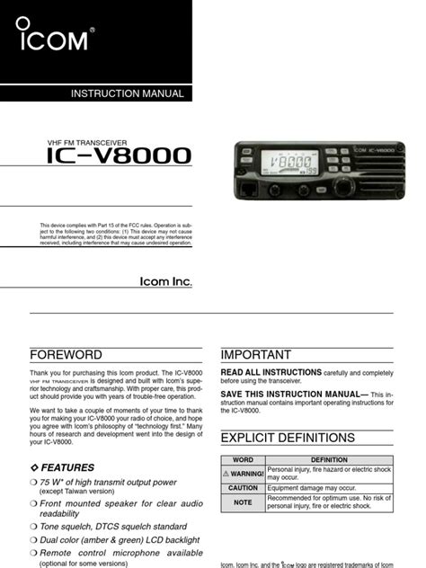 icom ic v8000 manual pdf Doc