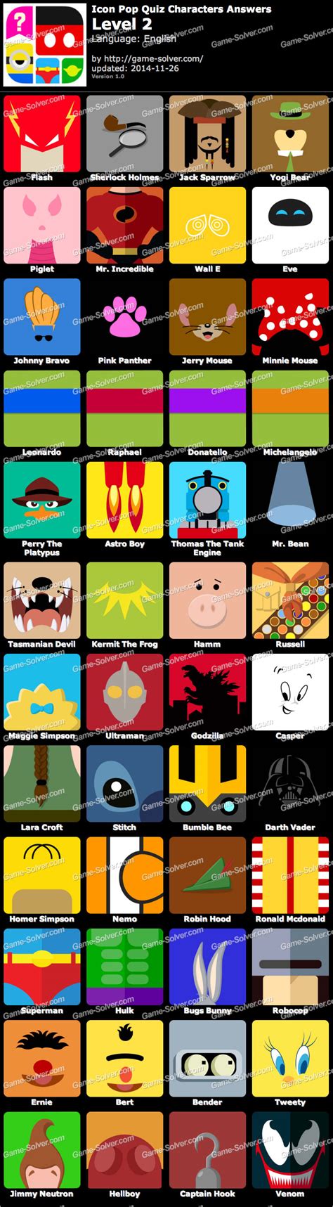 Icon Pop Quiz Characters Level 2 Walkthrough