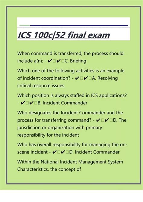 ics 100 exam answers2014 Reader