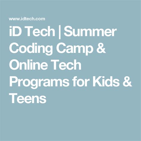 id tech summer programs