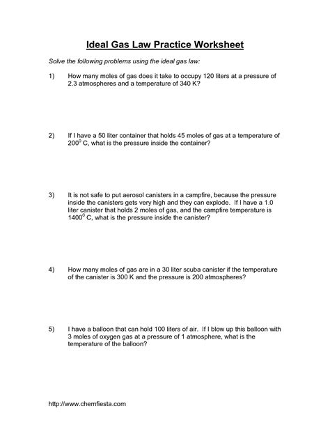 ideal gas law problems worksheet answers Kindle Editon