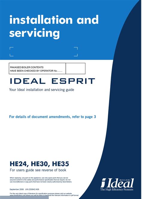 ideal icos system he24 installation manual service manual user guide Kindle Editon