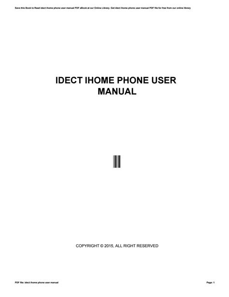idect ihome phone 2 user guide PDF