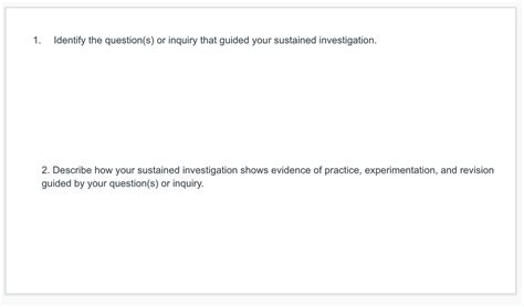 identify the inquiry that guided your sustained investigation