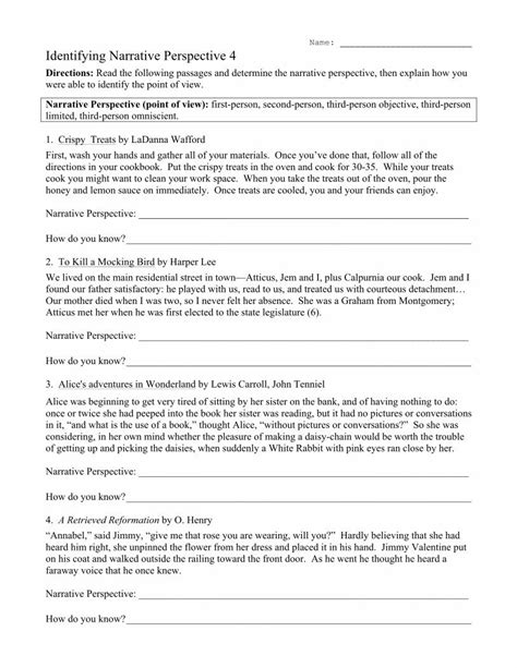 identifying-narrative-perspective-4-reading-worksheets Ebook Kindle Editon