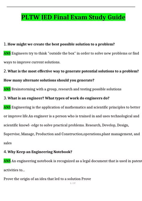 ied study guide answers PDF