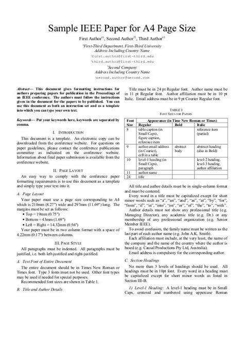 ieee technical paper format Doc