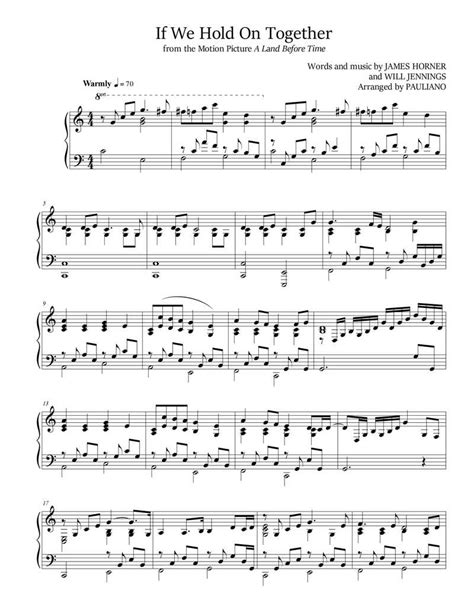 if we hold on together from the land before time piano vocal sheet music Epub