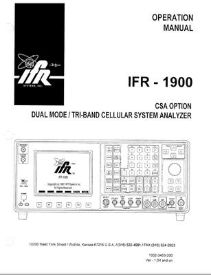 ifr 1900 csa option user guide Reader