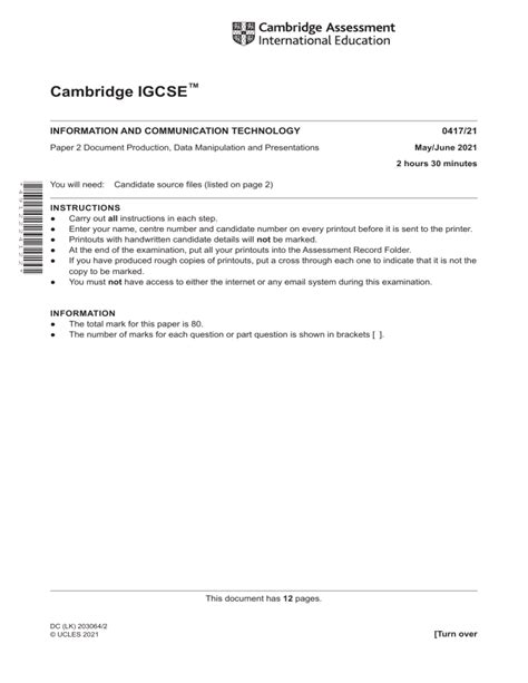 igcse ict paper 2 2013 Kindle Editon
