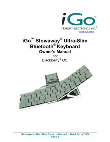igo stowaway bluetooth keyboard manual Doc