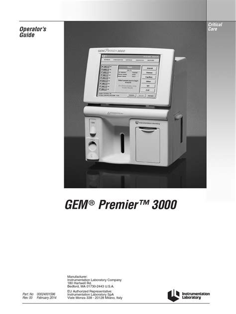 il gem premier 3000 operators manual PDF